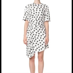 Kenzo Knee length dresses Rose printed cotton asymmetric dress size XS